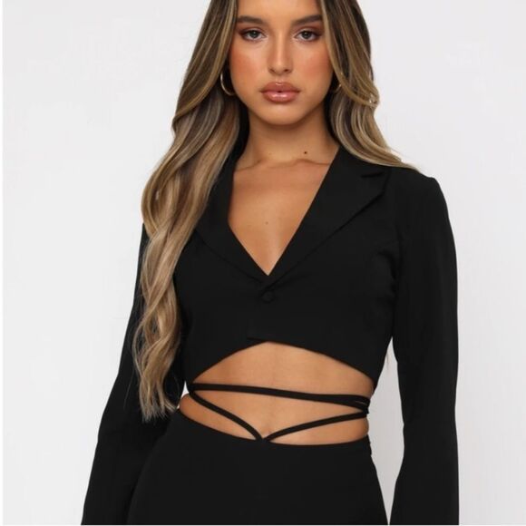 WHITE FOX BOUTIQUE Blazer Cropped Creative Director Black Size XS - Picture 1 of 12